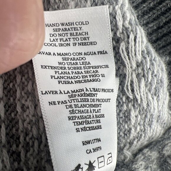 Rails Mens Size Large Gray Carlisle Sweater In Silver Icicle Fair Isle Nordic - Picture 10 of 10